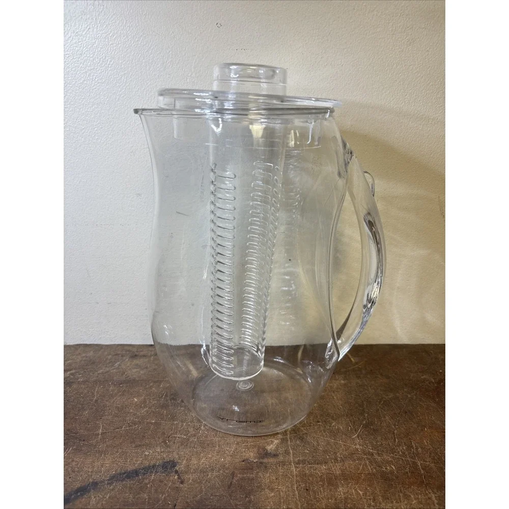 Vremi Fruit Infusion Water Pitcher Clear Acrylic Removable Infuser Lid